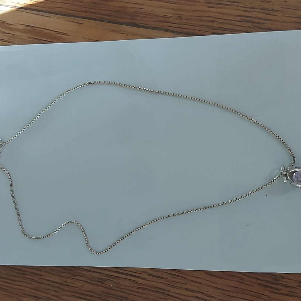 Elegant 925 Silver Necklace with Crystal Pendant